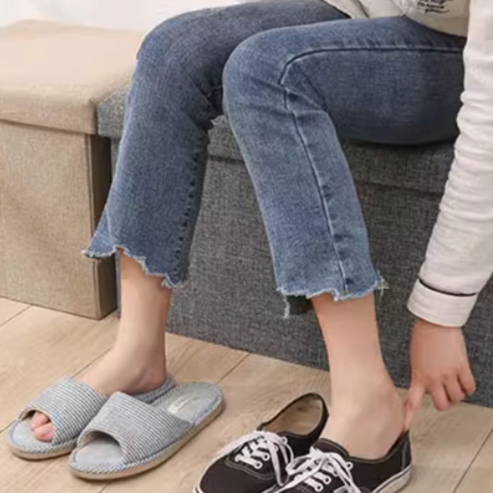 Reposapiés otomano de almacenamiento, taburete plegable para pies, caja de almacenamiento, taburete para el hogar, taburete para pies, banco, caja grande para guardar ropa de lino