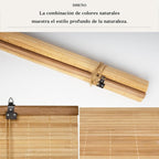 NQT Persiana Estor Enrollable de Bambú Natural, Protección Solar y Privacidad para Ventana