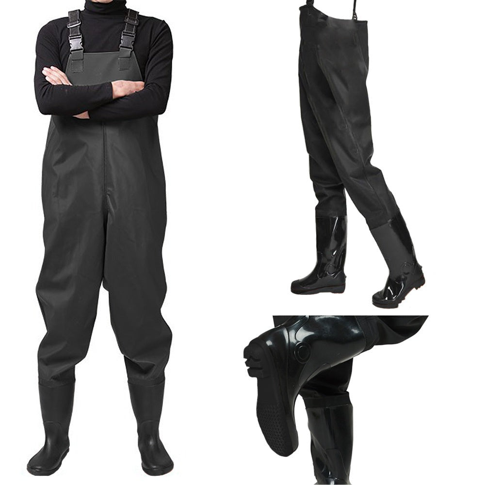 Botas de Vadeo Impermeables para Pesca, Botas de PVC Duraderas para Pesca y Trabajo en Agua, Vadeo con Correas Ajustables, Vadeo Protector con Suela Antideslizante, Alta Resistencia a Daños Mecánicos, Vadeo Profesional para Pesca y Nadar, Botas Cómodas pa