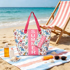 Bolso Tote de Playa con estampado veraniego, amplio y espacioso, bolso de gran capacidad para mujer, ideal para playa, piscina, viajes y uso diario
