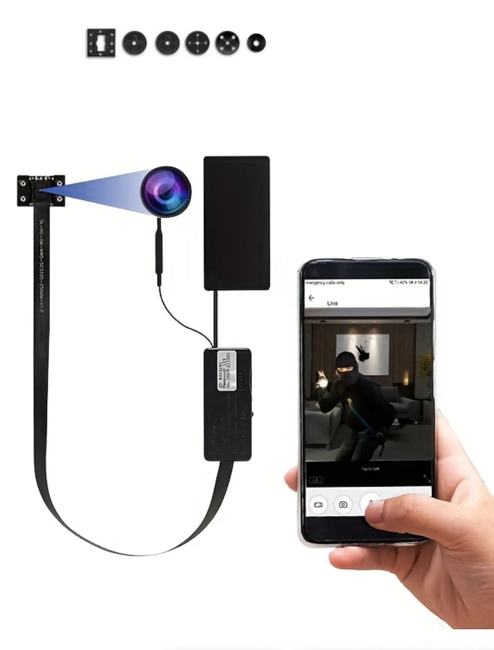 Cámara Inalámbrica HD 1080P Portátil con Control Remoto a Través de la App Móvil, Grabación de Audio y Video, Fácil de Usar, Expandible con Tarjeta TF, Grabación en Bucle, Ideal para Seguridad en el Hogar, Deportes, Investigaciones, Registros de Aprendiza