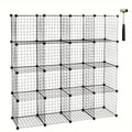 1pc Estante Moderno, Estante, Diseño de Cubo de Estante, Estantes de Alambre Ajustables Individualmente, 16 Compartimentos, Hecho de Alambre , Estante de Pie
