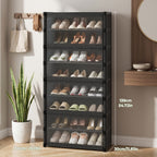 Armario zapatero de 1 pieza con puertas, estante para zapatos transparente a prueba de polvo, zapatero de gran capacidad, organizador vertical de zapatos que ahorra espacio para entrada, dormitorio, sala de estar, pasillo