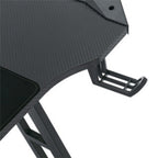 Mesa Gaming Mesa Gaming Escritorio Negro Tapa de Fibra de Carbono Mesa de Ordenador Gamer Mesa de PC Ergonómica con Agujero para Cables