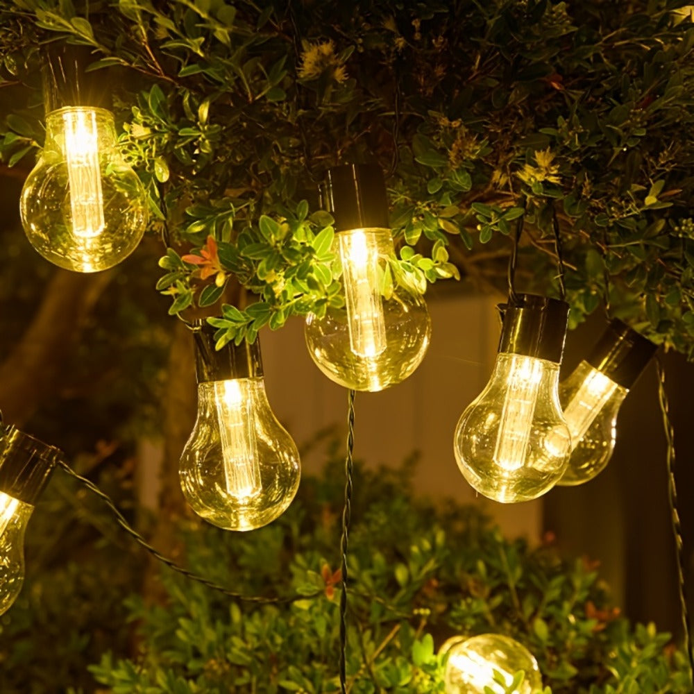 Guirnalda LED solar de ocho modos | Para jardín, camping y fiestas