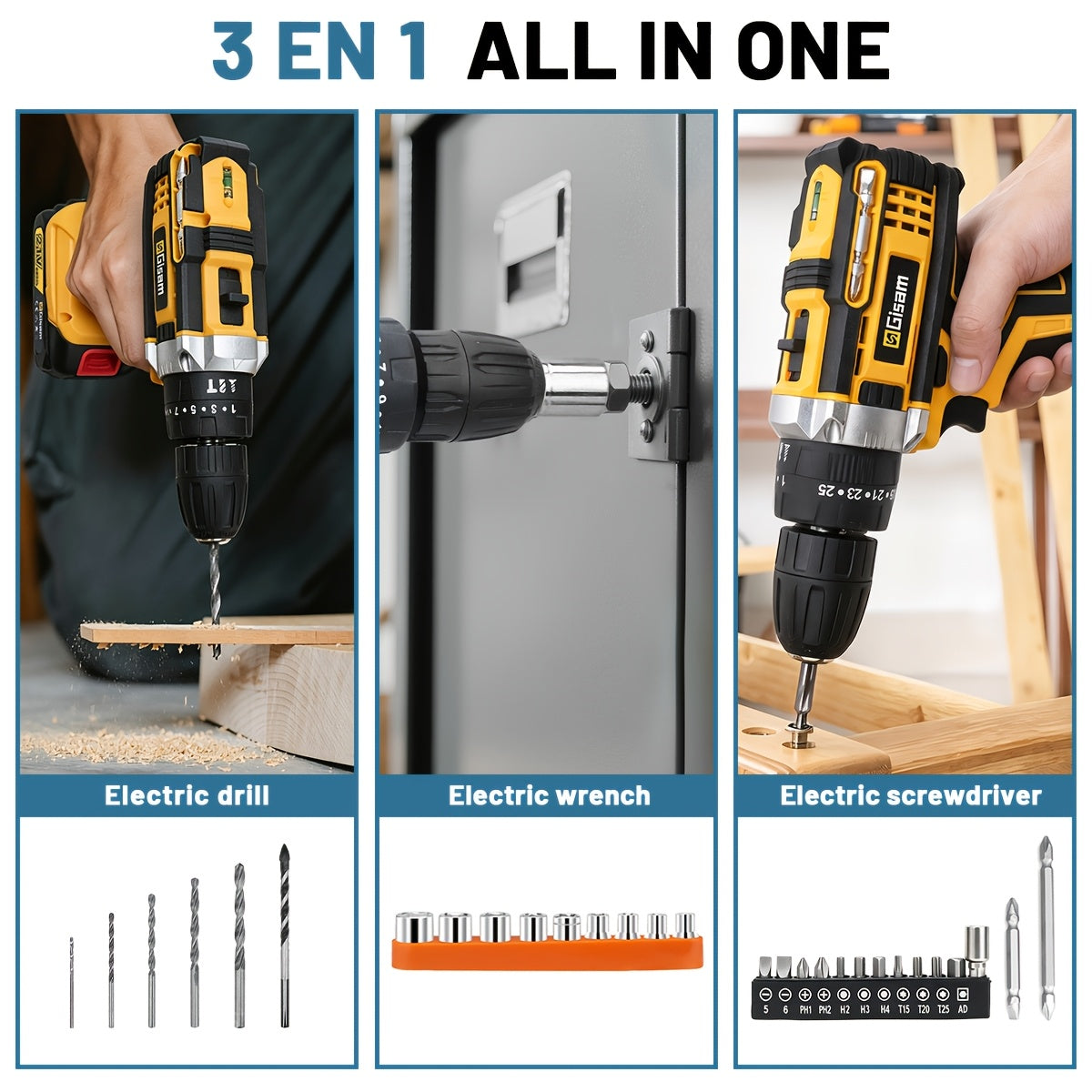 Taladro inalámbrico para bricolaje y reparaciones | Inalámbrico y Recargable