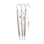 Paraguas de mango largo, mango blanco, agrandado y engrosado, resistente y duradero, con múltiples varillas y difícil de volcar, paraguas transparente, 83 cm, 1 pieza