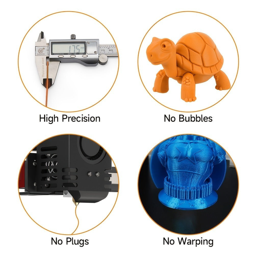 Filamento PETG 1.75mm 11Lbs 2.2LBS (1Kg)/Carrete de Alta Precisión Buena Resistencia al Impacto Filamento para Impresora 3D Negro Blanco Gris Materiales para Impresora 3D