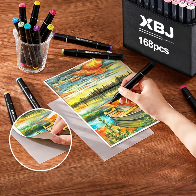 Set de Marcadores de 160 Colores de Gran Venta, Uso Artístico Profesional, Diseño de Doble Punta, Delimitación de Colores, Mezcla Libre, Pintura de Cielos Estrellados de Sueño y Ilustraciones Retro, Marcadores para Colorear Modelos, Ergonómicos, Viaje de