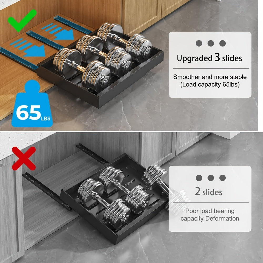 2 Paquetes de Cajones Extensibles para Gabinetes de Cocina, Juego de 2 Estantes Deslizantes de Almacenamiento, Cestas Extraíbles para Fregadero Sin Taladro, Estantes de Gabinete de Fácil Acceso, Adecuados para Baños y Lavanderías, Organizador de Almacenam