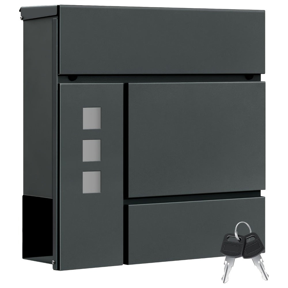 Buzón con cerradura y compartimento 1pc 10.5 cm | Entrada, correo y exterior