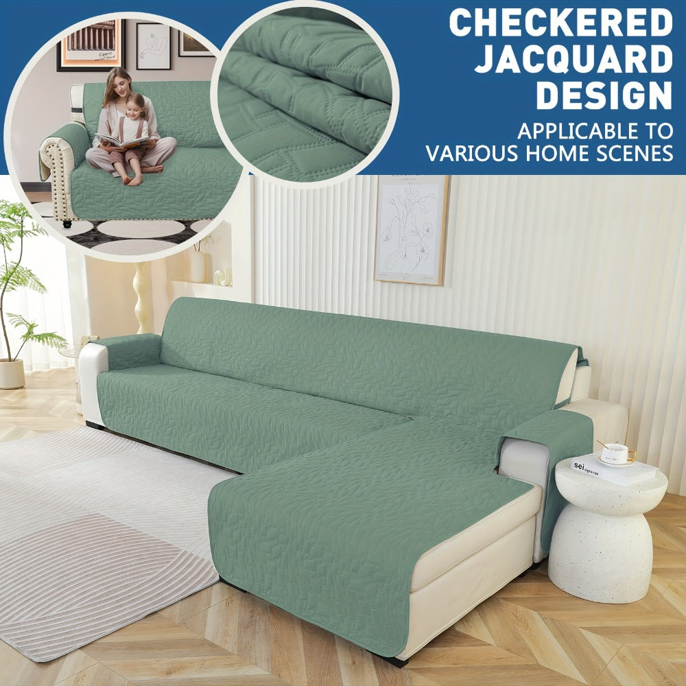 Funda para sofá de 3 plazas con chaise longue, funda para sofá en forma de L, funda para sofá con chaise longue izquierda y derecha con península, funda para sofá chaise longue, funda para sofá L (255 cm, verde claro)