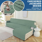 Funda para sofá de 3 plazas con chaise longue, funda para sofá en forma de L, funda para sofá con chaise longue izquierda y derecha con península, funda para sofá chaise longue, funda para sofá L (255 cm, verde claro)