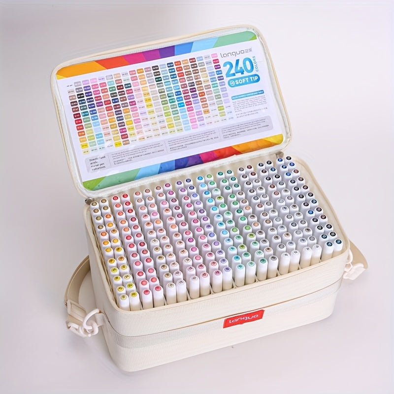 Languo Nuevo Set de Rotuladores Acrílicos de 240 Colores, Colores Vibrantes y Ricos para una Creatividad Sin Esfuerzo. Garantiza una Retención de Color Duradera Sin Decoloración en Tus Obra de Arte. Perfecto para Contornear, Sombreado y Detallar