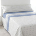 Juego de ropa de cama (Sábana ajustable, Cubrecama, Funda de almohada) | Juego de sábanas estampadas de 3 piezas | Primavera/Verano | Múltiples estilos | Tejido suave | 180cm - Múltiples tamaños disponibles