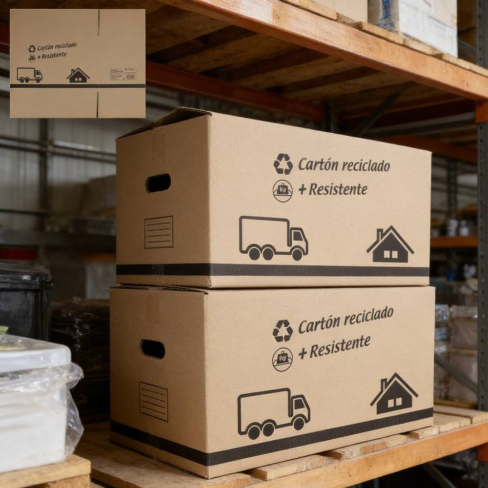 Cajas de cartón | Paquete de 10/Paquete de 5 | Adecuadas para mudanzas, almacenes y transporte | Con asas | Fáciles de manejar | Súper duraderas | 40×25×20CM, 50×29×30CM, 50×35×30CM | Paquete de 5 o 10