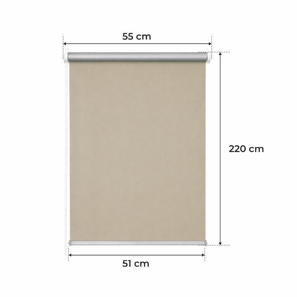 Persiana Térmica • BEIGE • 32 Tamaños • BOJANEK TERMO • Manijas Ajustables • Instalación en Ventana Sin Taladro • Mecanismo de Cadena • Protección Solar y Térmica • Perfecta para Sala de Estar, Dormitorio, Cocina, Oficina • Persiana Térmica Blanca Día Noc