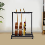 Soporte de Guitarra Multifunción 3 Plegado, Soporte para Múltiples Guitarras, Soporte Portátil Negro para Guitarra, Soporte de Exhibición Negro para Guitarra y Bajo, Estudio y Hogar (3 Guitarras)