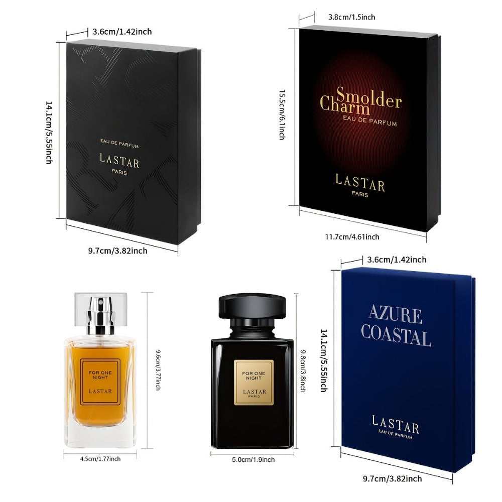 [Set de Perfume Semanal] Set de Regalo de Perfume para Hombre, 1 Botella, 100ml/55ml/50ml, Ámbar y Sándalo, Cubre el Olor del Sudor, Contrata una Experiencia de Fragancia Diferente por Semana, Siente un Encanto Romántico Sorpresa, Regalo para Navidad, Fie