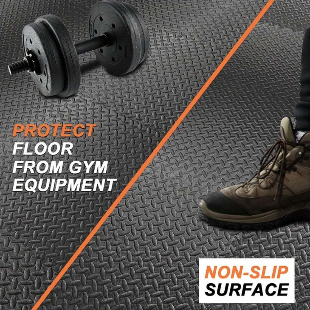 Tapetes de ejercicio de 0.4 pulgadas, disponibles en 24 o 48 piezas, diseño de rompecabezas EVA, que miden 59.94 cm por 59.94 cm, suelto protector ideal para equipos de gimnasio