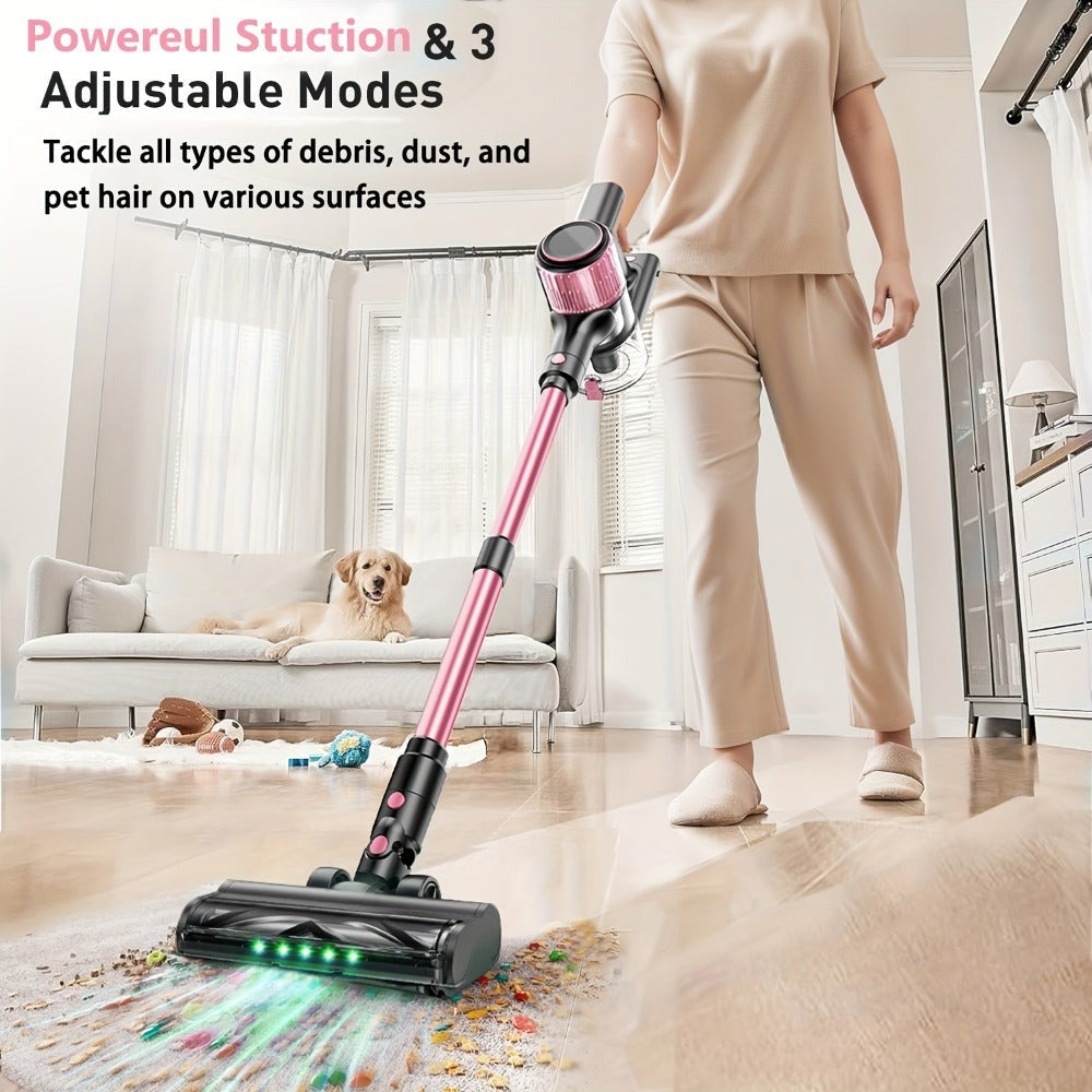 Aspiradora Escoba Multifunción 10 en 1 | Aspiradora Inalámbrica Doméstica de Alta Succión, Alcance de 45 Minutos, 3 Modos de Succión, Luz LED Verde Mejorada, Cepillo Anti-Enredos, Filtro HEPA, Cuerpo de Aluminio y Plástico, Marca SUXIANGVAC, Batería, 45KP