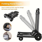 Carro Plegable de Alta Resistencia con Mango Antideslizante y Ruedas Amortiguadoras - Capacidad 77.11 KG, Estructura de Metal Aleado, Agarres de Goma Antideslizantes, Diseño Compacto para Mudanzas, Almacén, Viajes, Equipaje - Ideal para Hogar, Oficina, Us