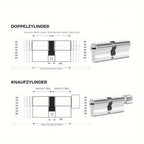 Set de cilindros para puerta con llaves | Para seguridad y recambio de cerraduras