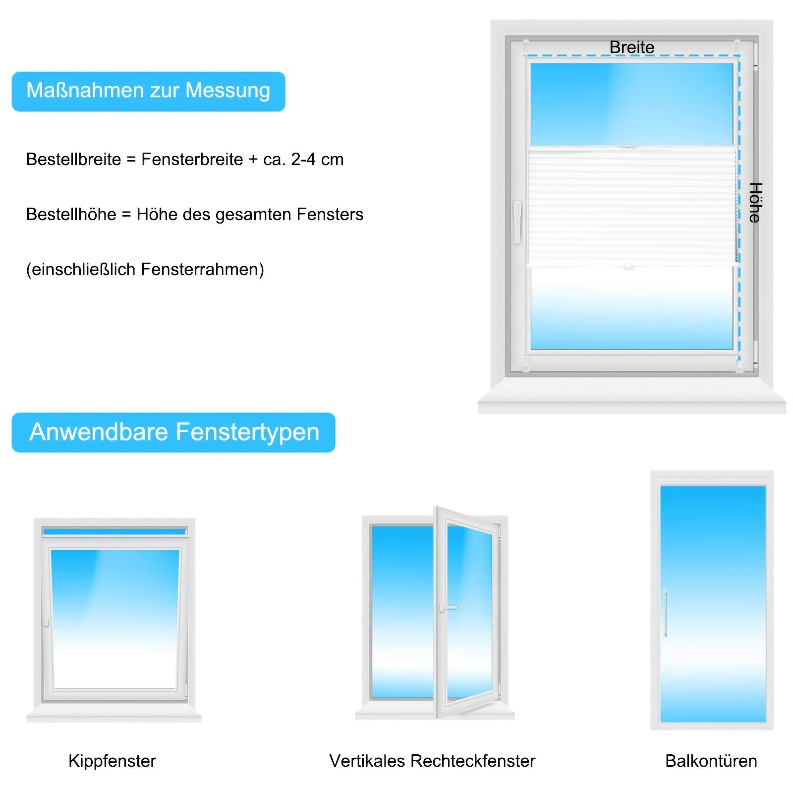 Estor enrollable | Persianas opacas plisadas con cordón Sekey para cubrir ventanas - Instalación sin taladro, estores enrollables de bloqueo con