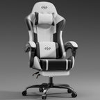 Silla Gaming con Cojín de Resortes de Bolsillo, Silla de Computadora Ajustable en Altura, Silla Ergonómica para Adultos con Soporte Lumbar de Masaje, Silla con Función Giratoria, para Gaming u Oficina