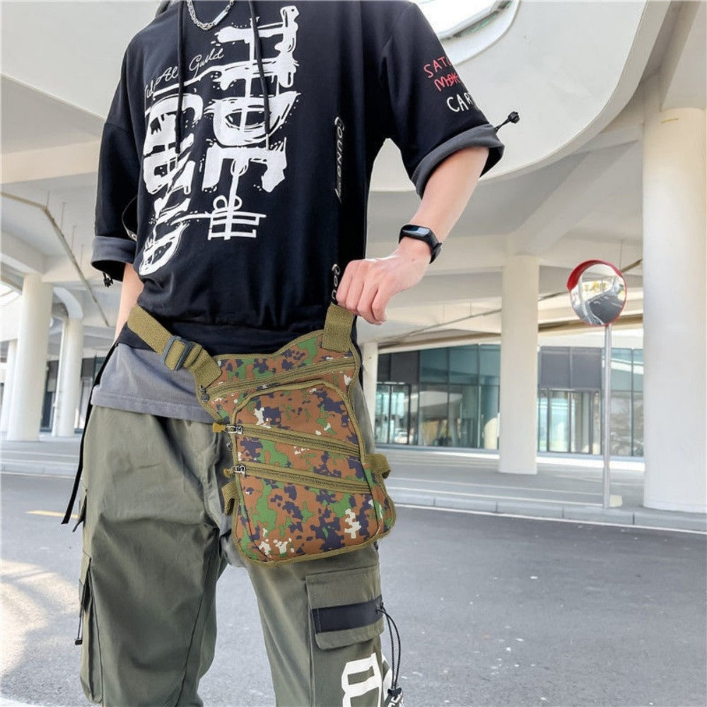 MEJORADA DL-45 Bolsa Multifunción para Pierna/Cintura - Uso Exterior, Senderismo y Deportes