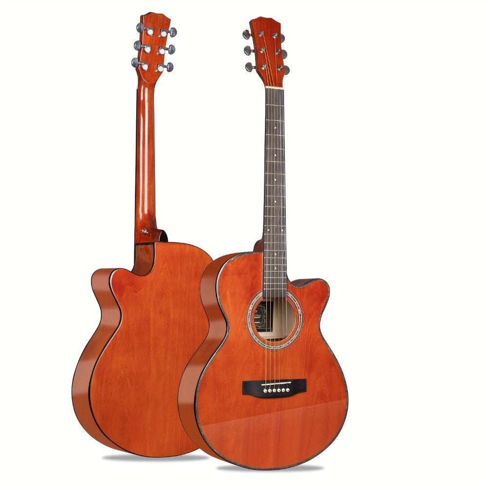 Guitarra Folk Brillante de 40 Pulgadas, Ideal para Novatos, Adultos Principiantes, una Herramienta de Práctica y una Guitarra Acústica Fácil de Usar para Estudiantes