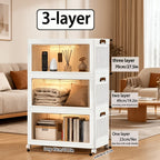 Armario plegable de 5/4/3 niveles, el contenedor de cocina, caja de almacenamiento grande de doble apertura, accesorios para gabinetes, muebles con cubierta y ruedas, armario grande para guardar ropa, snacks, libros, contenedor plegable para el hogar, la