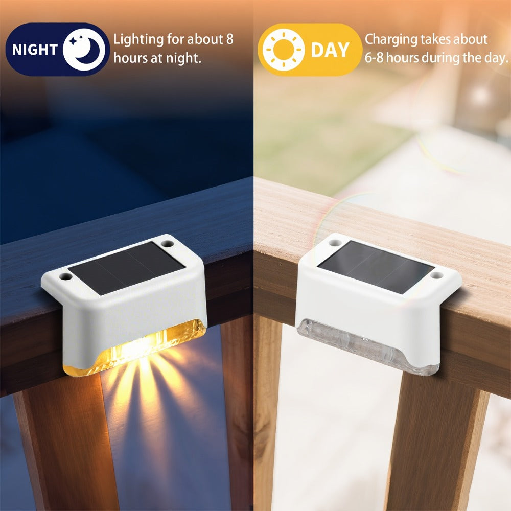 Luz solar exterior | HOTU Kit de 16 Luces Solares para Vallas Exteriores, Iluminación LED IPX4 para Jardín, Lámpara Solar para Escaleras