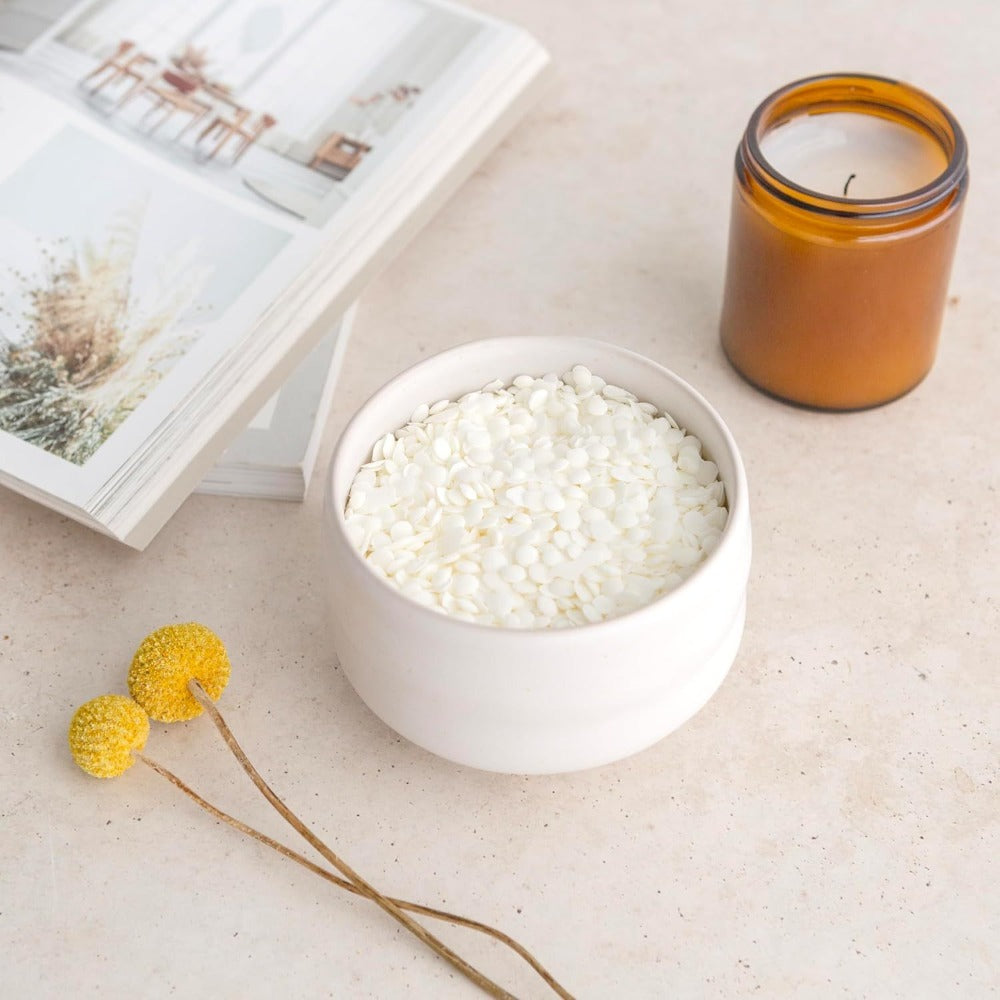 Cera de Parafina natural para hacer Velas aromáticas en bolsa de 1Kg, manualidades DIY, kit para hacer velas, parafina para velas con forma de perlas de color blanco
