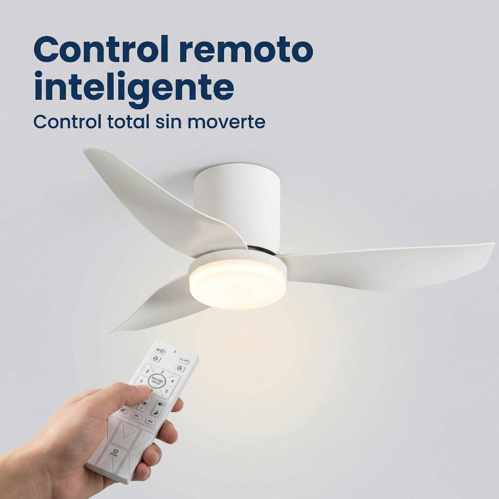 Ventilador de Techo con Luz LED 86 cm Silencioso, Motor DC de Bajo Consumo, 6 Velocidades, Luz Regulable 3000K-6500K, Mando a Distancia, Temporizador y Función Memoria, Ideal para Dormitorio y Salón