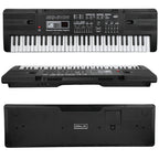 Teclado de Piano Digital de 61 Teclas con Micrófono, Teclado de Piano Musical Portátil, Teclado Electrónico Multifuncional, Instrumento Musical de Teclado para Piano, Regalos de Cumpleaños para Principiantes (Con Pantalla LCD)