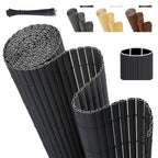 Sekey PVC Jardinera Reforzada, Pantalla de Privacidad Duradera para Balcón Terraza, Valla de Madera Plástica Resistente a la Intemperie con Bridas, Protección contra el Viento Exterior Resistente a los Rayos UV