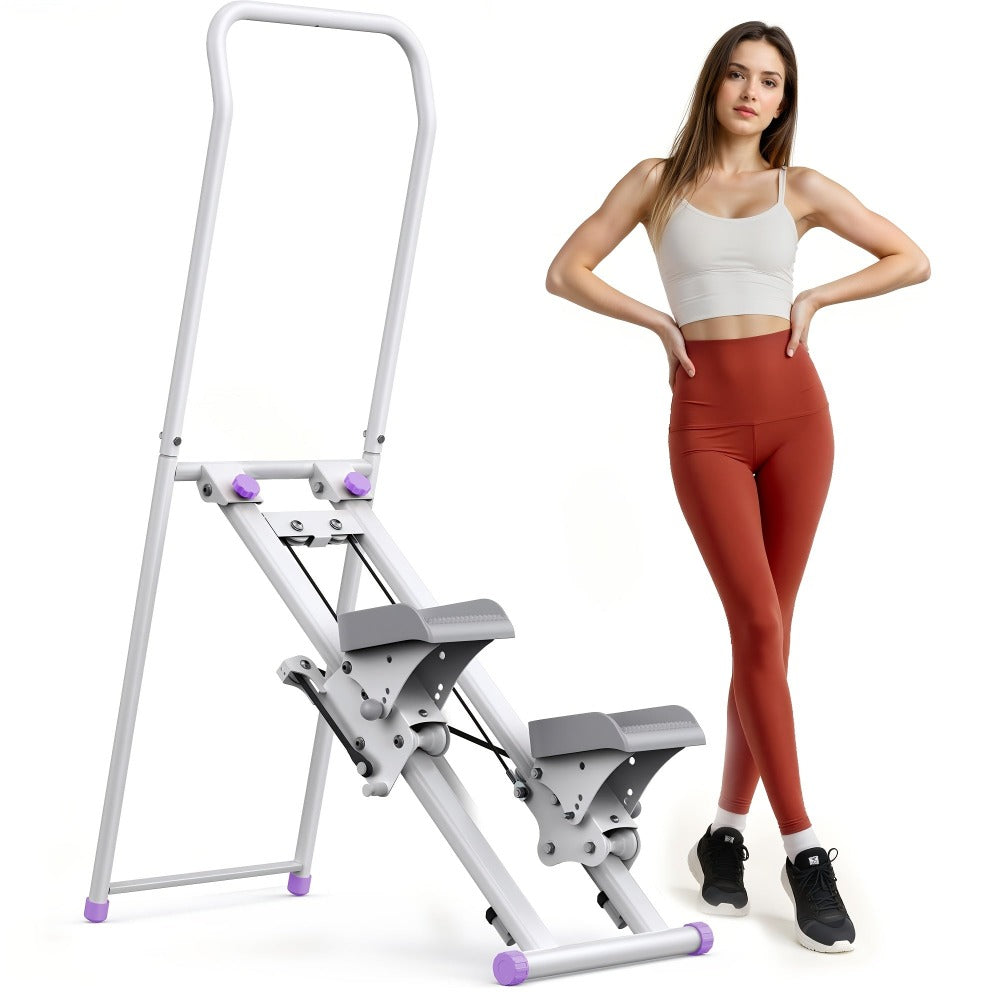 MERACH Stepper para Ejercicio en Casa, Nueva Versión de Máquina de Escalada Vertical para Entrenamiento de Cuerpo Completo, Escaladora Plegable Compacta con Rango de Pasos Extendido, Manillar y Pedales Ajustables, Equipo de Ejercicio para Uso en el Hogar,