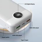 Batería externa | Batería Externa de Gran Capacidad de 50000mAh, Carga Súper Rápida, Interfaz USB/Tipo-C, Entrada/Salida, Pantalla LED de