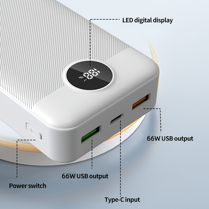 Batería externa | Batería Externa de Gran Capacidad de 50000mAh, Carga Súper Rápida, Interfaz USB/Tipo-C, Entrada/Salida, Pantalla LED de