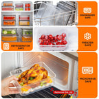 Juego de 68/60/56/44/24 piezas de recipientes herméticos para almacenar alimentos - Contenedores de plástico a prueba de aire y fugas con tapas, organizadores apilables para nevera, despensa y sobras, aptos para microondas/congelador/lavavajillas, incluye