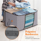 Juego de 6 bolsas de almacenamiento de 60L-90L-120L, bolsas grandes para guardar ropa con cremalleras, asas duraderas y tela gruesa para ropa, ropa de cama, mantas, edredones (gris), almacenamiento debajo de la cama