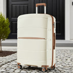 1/3 piezas de 20 pulgadas, 24 pulgadas y 28 pulgadas, maleta KONO, carrito, estuche de viaje - polipropileno, ligero, carcasa dura, 4 ruedas giratorias dobles y cerradura TSA