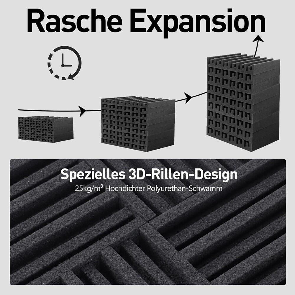 24X tapetes absorbentes de espuma acústica autoadhesiva anidada para insonorización de 30*30 cm