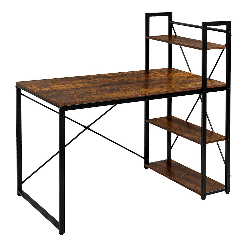 Escritorio - Mesa de Ordenador con Estantes - Escritorio para PC - Oficina en Casa Industrial - 60X120X76/120