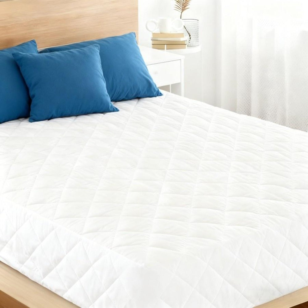 Protector De Colchón, Funda De Colchón Grande De Varios Tamaños, Impermeable, Transpirable, Suave, Impresa, Lavable A Máquina, Blanco