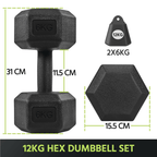 Juego de 2 Mancuernas Costoffs, Mancuernas de Hierro Fundido Hexagonales para Aeróbica, Gimnasia y Entrenamiento de Fitness