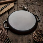Sartén de hierro fundido versátil - Perfecta para pizzas, parrillas y panqueques - Compatible con todos los estufas, ideal para cocinar al aire libre y cocinas domésticas