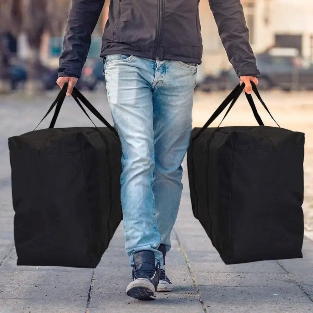 Bolsa de Viaje de Poliéster Negra con Función de Almacenamiento - Tamaño Extra Grande 180L, Fuerte y Duradera para Equipaje y Actividades al Aire Libre