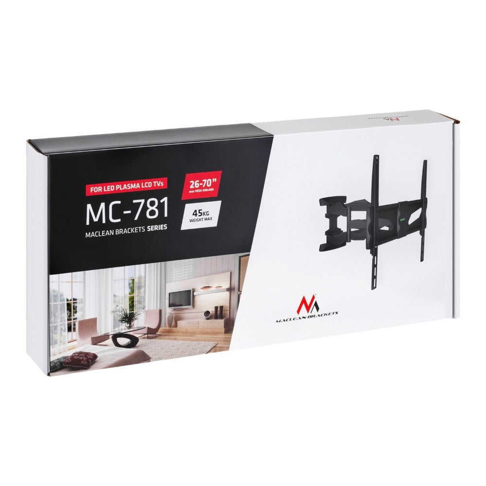 Soporte de TV Universal de 26-70 Pulgadas Maclean MC-781 Negro Hasta 45Kg